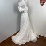 Mac Duggal White Ruffle Tiered Cut-Out Chiffon Gown Size 10 $598 67911 Photo 5