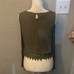 Lulus  Crochet Cold Shoulder Side Tie Top M Olive Green Boho Fairycore Festival Photo 1