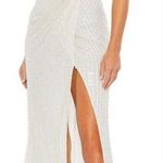 Mac Duggal  93735 Pearl Embellished Soft Tie One Shoulder Gown White Photo 0