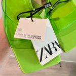 ZARA NWT Lime Green High Heel Vinyl Mules Size 41 Photo 6