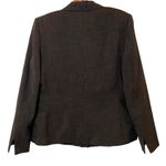 Le Suit Womens Deep Brown Blazer Single Breasted Floral Scarf Size 14 Photo 11