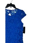 Frank Lyman Women's Dress 68256 Lace Lined‎ Open Back Cap Sleeve Size 6 NWT Blue Photo 1