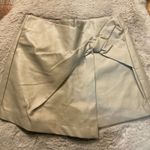 Pink Lily  Faux Leather Skort Skirt Tie Front Size Small Tan‎ Womens Shorts Photo 0