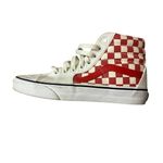 Vans ‎ Sk8 Custom Mid 2-Tone Checker Red and White Women's Size 7 High Top Photo 5