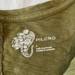 Pilcro Olive Green V-Neck Relaxed Fit Top Photo 2