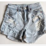American Eagle Outfitters • Destroyed Cuffed Light Blue Mom Shorts Photo 5