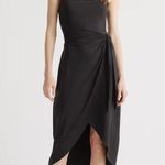 Quince Black Tencel Jersey Side Tie Midi Dress Size Large NWT Photo 0