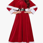 Amazon 3PCS Mrs Santa Claus Costume for Women Red Santa Dresses with Hooded Cape Belt Photo 0