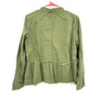 Caslon  Size Medium Petite Jacket Olive‎ Green Button Up Peplum Flare Long Sleeve Photo 1