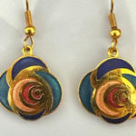 Cloisonné Enamel Swirl Dangle Earrings Photo 0