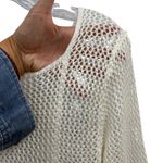 Entro  Women's Floral Print Mini Dress‎ Crochet Knit Long Sleeve Cream Boho M Photo 4