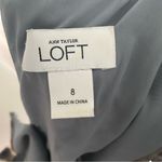 Loft Gray Satin Mini Floral Ruffle V-Neck Neckline Babydoll Dress Photo 2