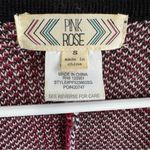 Pink Rose  plaid poncho fringe size small Photo 3