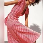 ZARA Red Striped Button-Down Dress Size M-B2 Photo 6
