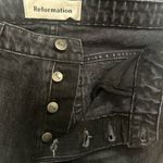 Reformation  Denim Jeans Button Fly Washed Black Size 31 Photo 4