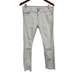 Free People Off White Ripped Denim High Rise jeans Size 29 Photo 2