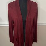 Market & Spruce Burgundy Red Open Front Cardigan Size Large Photo 0
