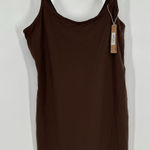 SKIMS  Fits Everybody‎ Slip Dress Short Cocoa Brown Sleeveless Kim Kardashian XL Photo 0