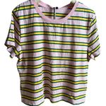 Wild Fable Women's Pink Striped Short Sleeve Boxy T-Shirt - Size XL - NWT Photo 0