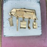 303. JJ Goldtone Real Estate Themed Brooch Gold Photo 1