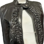 Rampage  women's size small brown faux leather cropped moto jacket Photo 2