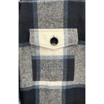 KIRUNDO‎ Black White Women's Flannel Plaid Shirts Jacket Shacket Knee Length Photo 1