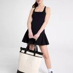 Calia by Carrie Calia Women's Canvas Tennis Tote in Ivory/Pure Black NWT Photo 1