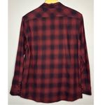 All Saints Kayla Burgundy Black Plaid Button-Down Crossover Shirt Photo 2