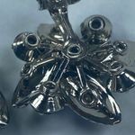 Shades of Blue Vintage Earrings Clipon Aurora Borealis Marquise Round Rhinestone Photo 13