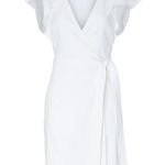 ALC Frank A.L.C. SIDELLE LINEN BLEND WRAP GESSO WHITE DRESS sz 2 Photo 2