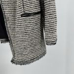 Chico's Black and White Striped Jacket Red beaded Accents open front L 12 office Photo 1