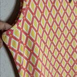 Lilly Pulitzer Lulu-B Yellow Coral Diamond Geo Print Sleeveless Dress UPF Preppy Casual Large Photo 2