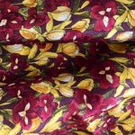 Vintage Red Iris Flower & Yellow Floral Print Silk Neck Scarf Photo 9