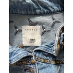 Sandro  Denim Jackie Jacket Womens 36 Blue‎ Embroidered Oversized Boho Festival Photo 6