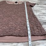 la vanya Women's Lace Overlay Jeweled Neck Tee T Shirt S SM Small Purple Stretch Photo 8