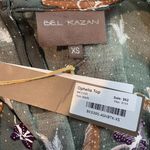 NWT Bel Kazan Women's XS Ophelia Blouse In Gray Ask Batik Photo 5