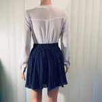 Navy & white polka dot skirt & blouse set. Blue Size XS Photo 2