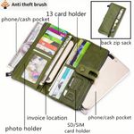 Burgundy Red Genuine Leather RFID Blocking Long Clutch Wallet Organizer Photo 3