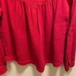 Free People  Red Changing Horizons Gauze Deep V-Neck Blouse Size Small Photo 8