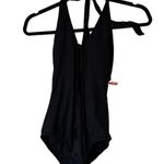 Swim Systems Onyx Black Lace Up Halter Tie Neck One Piece Swimsuit Size XS New Photo 2