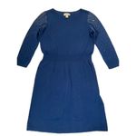 Loft Women Size XS Knit Sweater Dress Blue Rhinestones Stretch 15-141 Photo 4