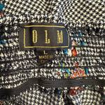 OLM Women’s Houndstooth Floral Top Size L Black Size L Photo 2