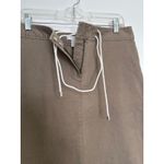 Co & Eddy Linen mix midi khaki skirt front tie side slits size 10 Tan Size M Photo 7