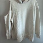 Future Collective One Cold Shoulder Pullover Hoodie Cream Size‎ 1X Photo 0