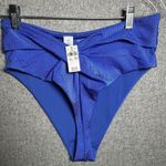 Aerie Large High Cut Cheeky Swim Bikini Bottom Blue Summer NWT Bathing Suit Photo 0
