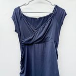 Pinkblush Navy Blue Maternity Maxi Dress Women’s Size Small Ruched Sides Photo 1