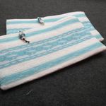 Turquoise Lace on White Zippered Pouch Makeup Bag NEW with Tags Photo 2