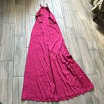 Showpo lonni high neck cut out maxi dress with leg split in berry satin Photo 5