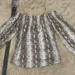 J for Justify Modern Snake Print Off Shoulder Top Size L Photo 1