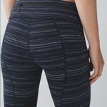 Lululemon Pace Rival Crop Cyber Stripe Naval Blue Black Photo 1
